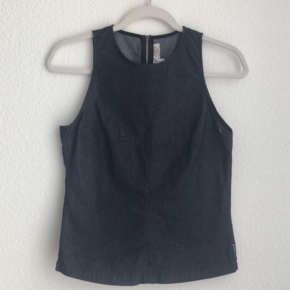 Vintage Armani Jeans Denim Zipper Top